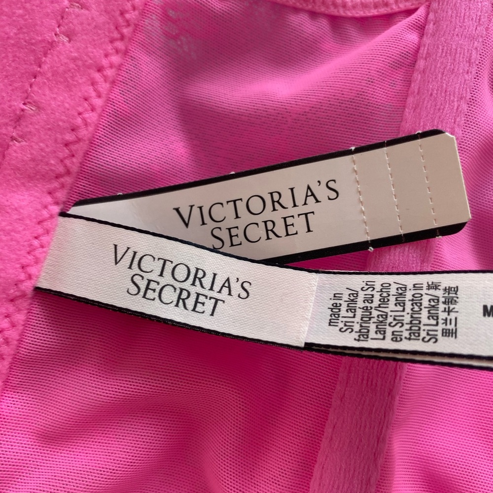 VICTORIA'S SECRET DREAM ANGELS PINK UNLINED LACE UP BRA CORSET TOP M DD New - Picture 10 of 12